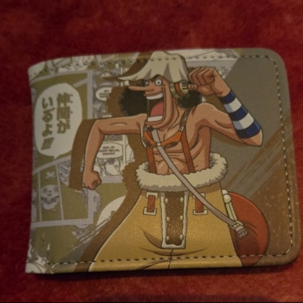 New usopp one piece anime manga leather wallet